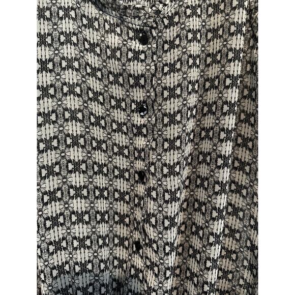 Zara Basic Sleeveless Romper Shorts Size Medium Black White Geometrical Travel - Picture 4 of 14